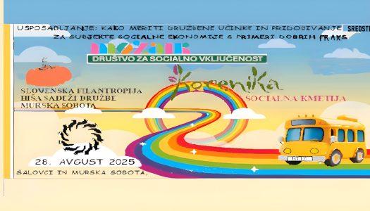 Usposabljanje: Kako meriti družbene učinke in pridobivanje sredstev za subjekte socialne ekonomije s primeri dobrih praks